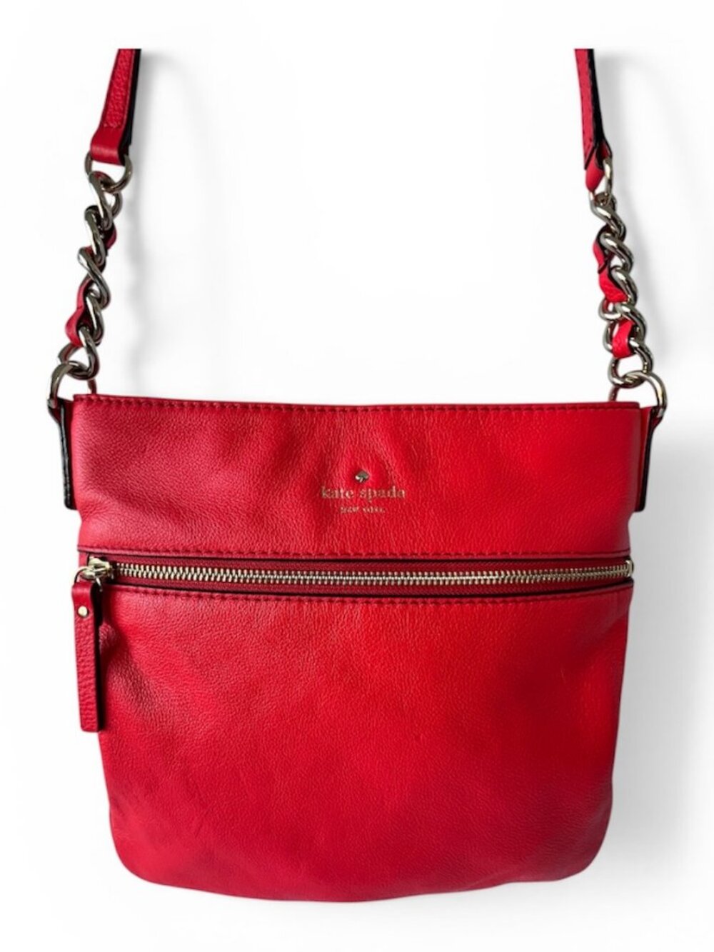 Kate Spade New York Cobble Hill Ellen Crossbody, Deep Orange Leather EC!